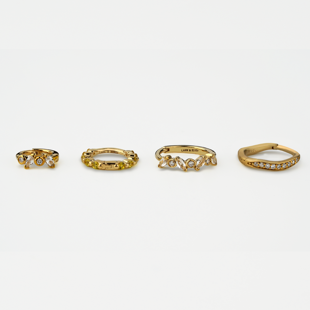 14K Yellow Gold Sapphire Earrings