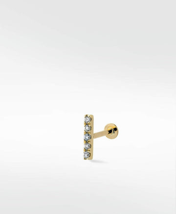 Modernist Diamond Pave Linear Labret Earring in 14K Gold - Lark and Berry