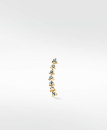 Modernist Linear Diamond Ear Crawler Labret Earring in 14K Gold - Lark and Berry