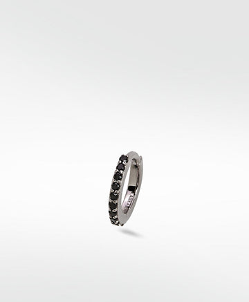 Modernist Pav√© Black Spinel Medium Hoop - Lark and Berry