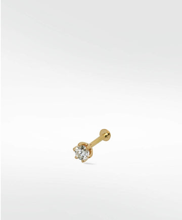 Stellar Solitaire Diamond Stud Labret Earring - Lark and Berry