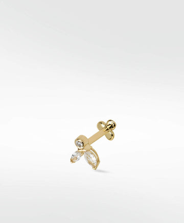 Veto Petal Labret Earring in 14K Gold - Various Colourways - Lark and Berry