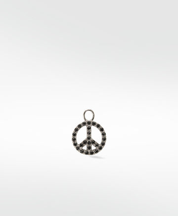 Peace Sign Black Spinel Charm - Lark and Berry