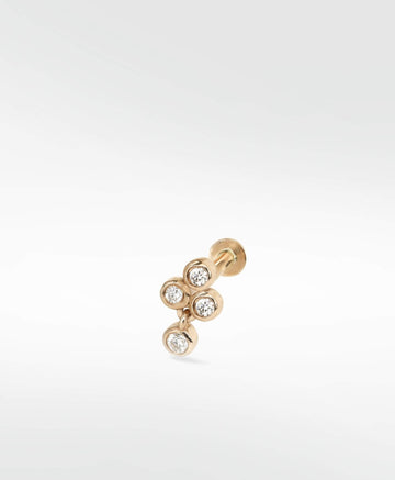 Trio Diamond Drop Labret Earring in 14K Gold - Lark and Berry